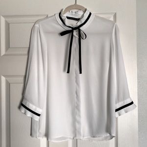 Zara blouse with black neck tie